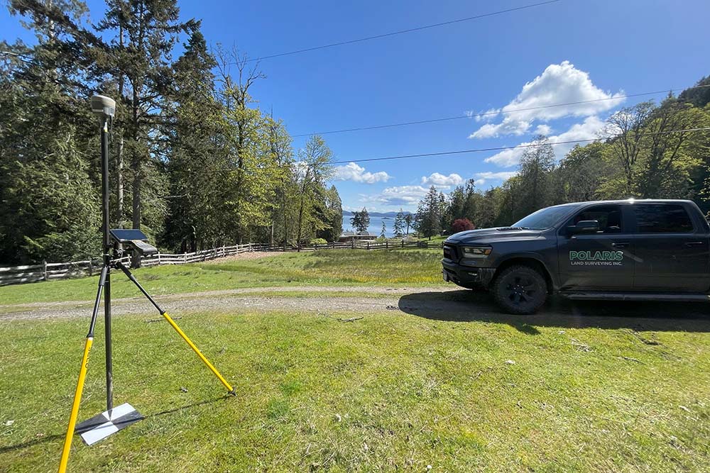 The Polaris truck parked on the Gulf Islands
